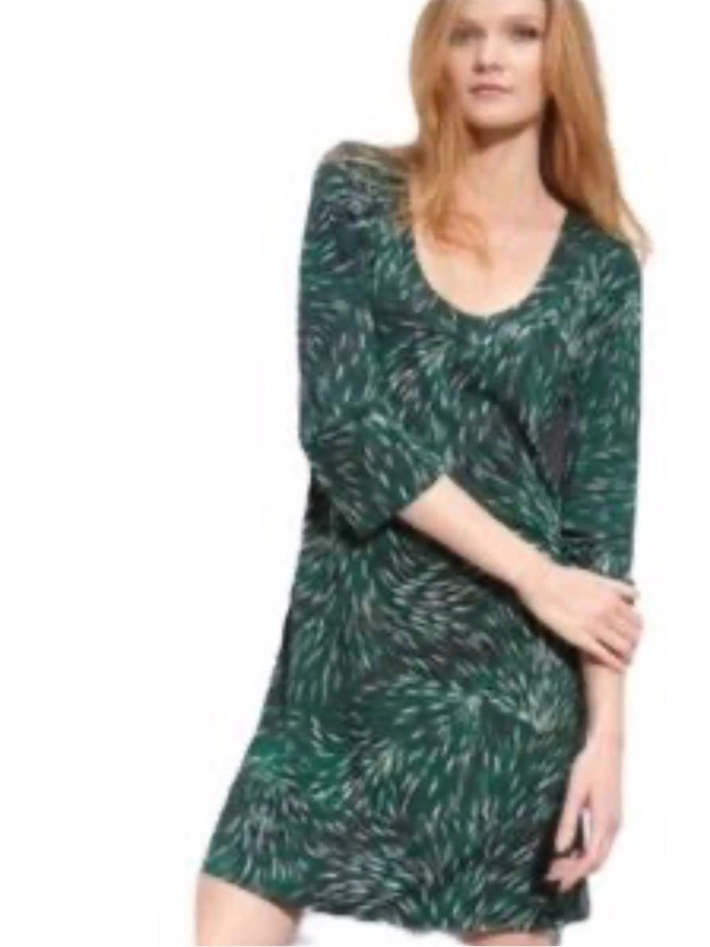 Diane von Furstenberg Vintage Green & Black Swirl Silk Dress